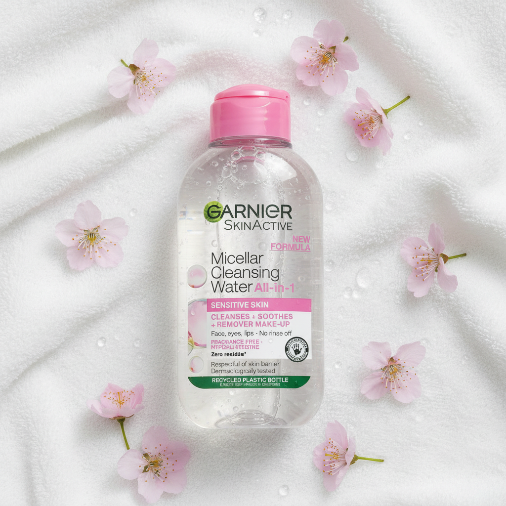 Garnier Sensitive Micellar Water – Flat Lay